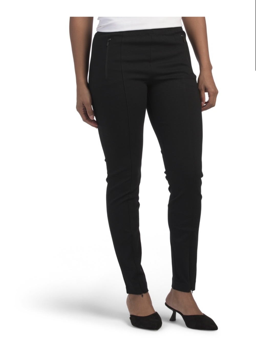 Jason Wu Zip Leg Ponte Pants Black Size Small Business Casual Preppy Going Out